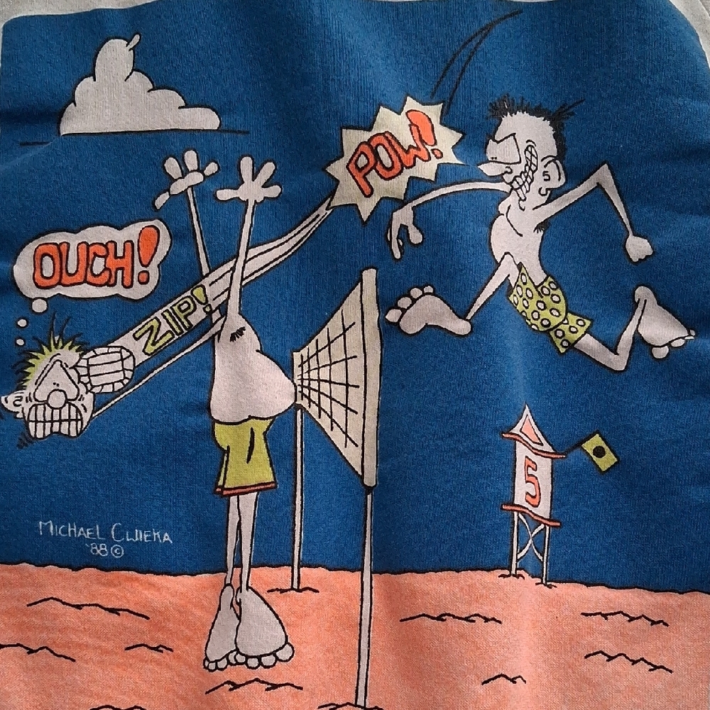Retro White Graphic Sweatshirt - "Spike Rattle & Roll" - Picture 3 of 7